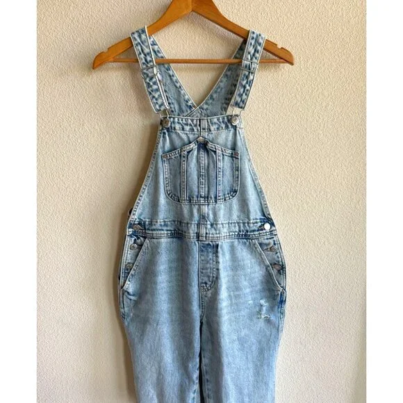 Slouchy Straight Ripped Workwear Jean Overalls - Picture 3 of 9